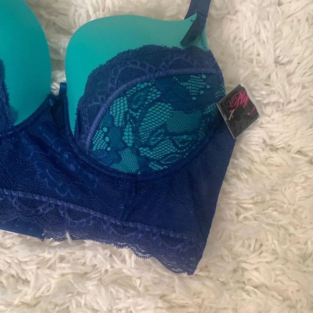 Y2K Blue Green Lace Bustier Corset